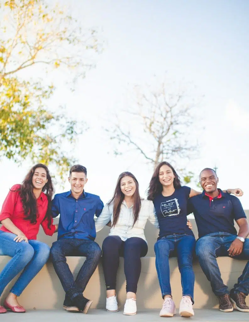 University students gathered together outdoors